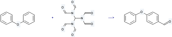Diphenyl ether is used to produce 4-phenoxy-benzaldehyde by reaction with tris(diformylamino)methane.